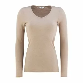 Ulltrøye med V-hals, ull med silke lang