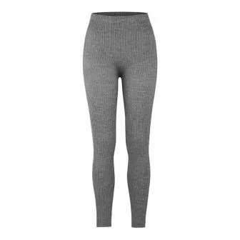 Ribbestrikket longs i ull - Mørk grå