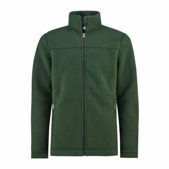Jakke i ullfleece - Skoggrønn