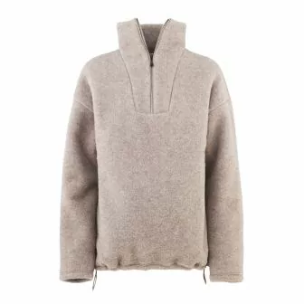 Genser i ullfleece med zip - Linfarget