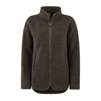 Jakke i ullfleece til dame - Naturbrun